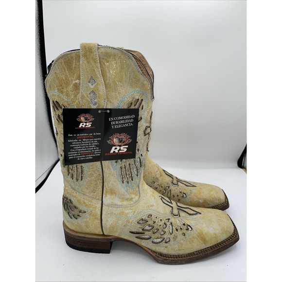 Rancho Semental Mens Leather Cowboy Boots Size 10.5 - Picture 2 of 6